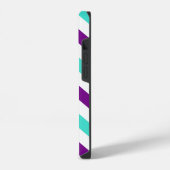 ターコイズと紫のジグザグ iPhoneケース (左側面)