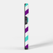 ターコイズと紫のジグザグ iPhoneケース (右側面)