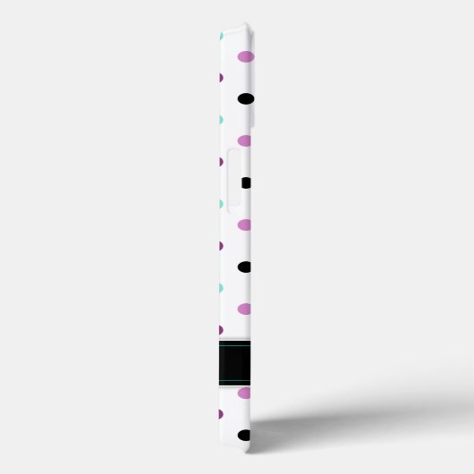 ターコイズと紫のドッツのカスタムiPadエアケース Case-Mate iPhoneケース (裏面 / 右)