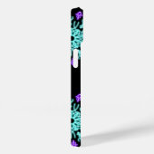 ターコイズと紫のネオンの花 Case-Mate iPhoneケース (裏面 / 右)