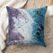 ターコイズと紫の抽象芸術 クッション (ブランケット)