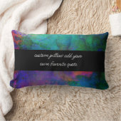 ターコイズと紫の水色カスタム引用文 ランバークッション (ブランケット)