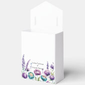 ターコイズと紫の野結婚花 フェイバーボックス (見開き)