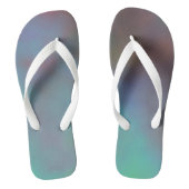 ターコイズと紫の雲の抽象芸術 ビーチサンダル (フットベッド)