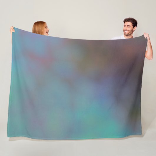 ターコイズと紫の雲の抽象芸術 フリースブランケット (インサイチュ)