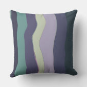 ターコイズと紫色の波状のストライプ クッション (裏面)