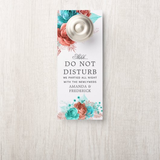 ターコイズと結婚サンゴの標識を乱さない ドアノブサイン (ノブ)