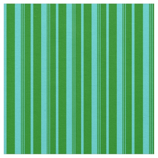 ターコイズと緑の色の線模様 ファブリック (クローズアップ)