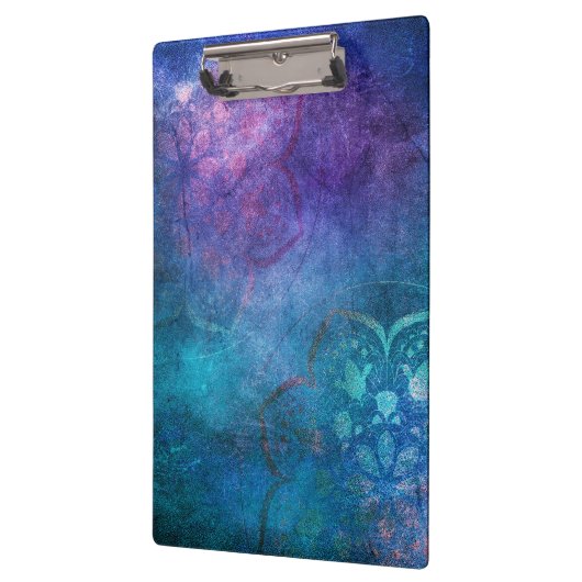 ターコイズと緑エレガント蓮の花 クリップボード (左)