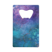 ターコイズと緑エレガント蓮の花 クレジットカード栓抜き (正面)