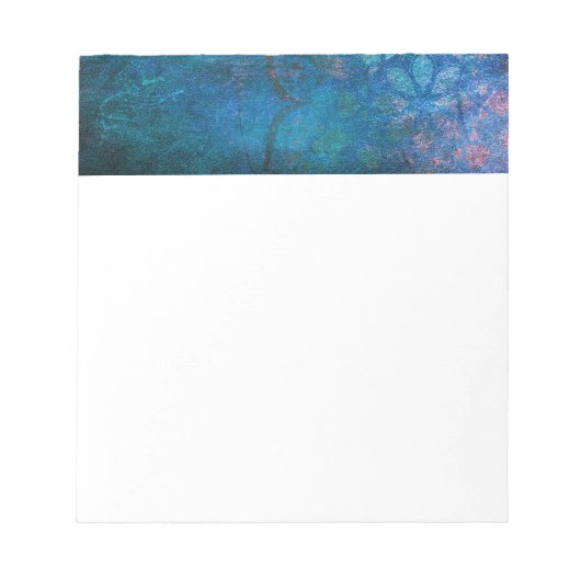 ターコイズと緑エレガント蓮の花 ノートパッド (正面)