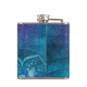 ターコイズと緑エレガント蓮の花 フラスク (裏面)