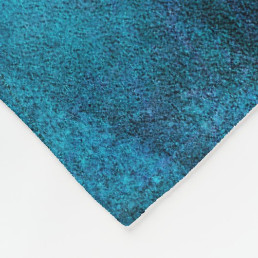 ターコイズと緑エレガント蓮の花 フリースブランケット (角)