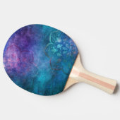 ターコイズと緑エレガント蓮の花 卓球ラケット (横)