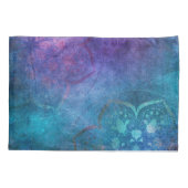 ターコイズと緑エレガント蓮の花 枕カバー (裏面)