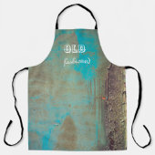 ターコイズと茶色の抽象芸術 エプロン (正面)
