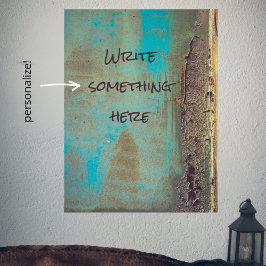 ターコイズと茶色の抽象芸術 ポスター