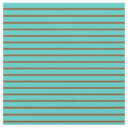 ターコイズと茶色の線/パターストライプのン ファブリック (クローズアップ)