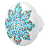 ターコイズと茶色メダリオンセラミックノブ セラミックノブ (右)