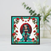 ターコイズと赤いバラのスカルコレクション シーズンカード (スタンド正面)