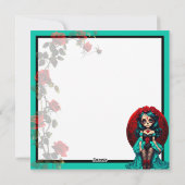 ターコイズと赤いバラのスカルコレクション シーズンカード (裏面)