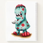 ターコイズと赤のモンスターエイリアン - カスタマイズ可能 ノートブック (裏面)