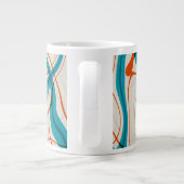 ターコイズと赤の渦巻き ジャンボコーヒーマグカップ (裏面)
