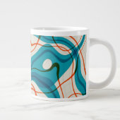 ターコイズと赤の渦巻き ジャンボコーヒーマグカップ (右)