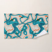 ターコイズと赤の渦巻き バスタオルセット (ハンドタオル)