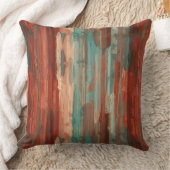 ターコイズと赤抽象芸術 クッション (ブランケット)