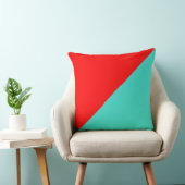 ターコイズと赤無地の色の背景 クッション (椅子)
