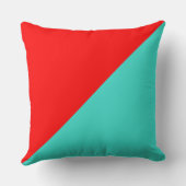 ターコイズと赤無地の色の背景 クッション (裏面)