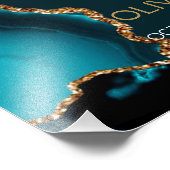 ターコイズと金ゴールドの緑の葬式ウェルカムサイン フォトプリント            (角)