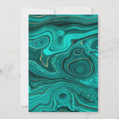 ターコイズと金ゴールドアゲー減らト結婚のゲストリスト 案内状 (裏面)