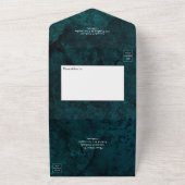 ターコイズと金ゴールドアゲ結婚ート オールインワン招待状 (外側)