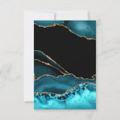 ターコイズと金ゴールドアゲ結婚ート 出欠カード (裏面)