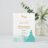 ターコイズと金ゴールドアラビアンキンセアニラ写真ポストカー ポストカード (スタンド正面)