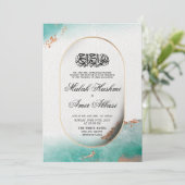 ターコイズと金ゴールドイスラム結婚教徒 招待状 (スタンド正面)