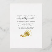 ターコイズと金ゴールドイタリアンワインブライダルシャワー 箔招待状 (裏面)