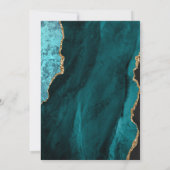 ターコイズと金ゴールドエージェントの仮想ブライダルシャワー 招待状 (裏面)