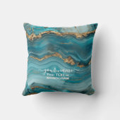 ターコイズと金ゴールドグリッター瑪瑙 クッション (裏面)