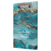 ターコイズと金ゴールドグリッター瑪瑙 クリップボード (左)