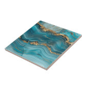 ターコイズと金ゴールドグリッター瑪瑙 タイル (側面)