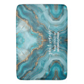 ターコイズと金ゴールドグリッター瑪瑙 バスマット (正面縦)