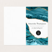 ターコイズと金ゴールドジオードゲート石 名刺 (外部フラット)