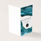 ターコイズと金ゴールドジオードゲート石 名刺 (外部)