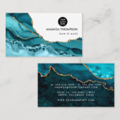 ターコイズと金ゴールドジオードゲート石 名刺 (正面/裏面)