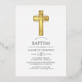 ターコイズと金ゴールドバプテスマ/《キリスト教》洗礼式や命名式フィリグリー 箔招待状 (裏面)