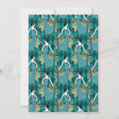 ターコイズと金ゴールドパリアールデコ結婚ズ 招待状 (裏面)