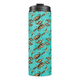 ターコイズと金ゴールドピーコックペイズリー タンブラー